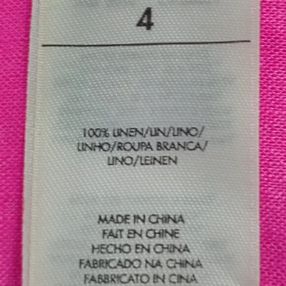 INC Linen Hot Pink Button-Up Blouse, sz 4 - Picture 8 of 8